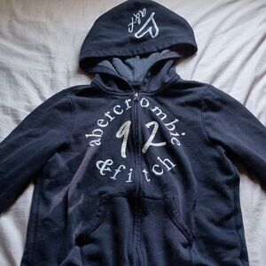 Vintage Abercrombie kids navy blue zip up hoodie
